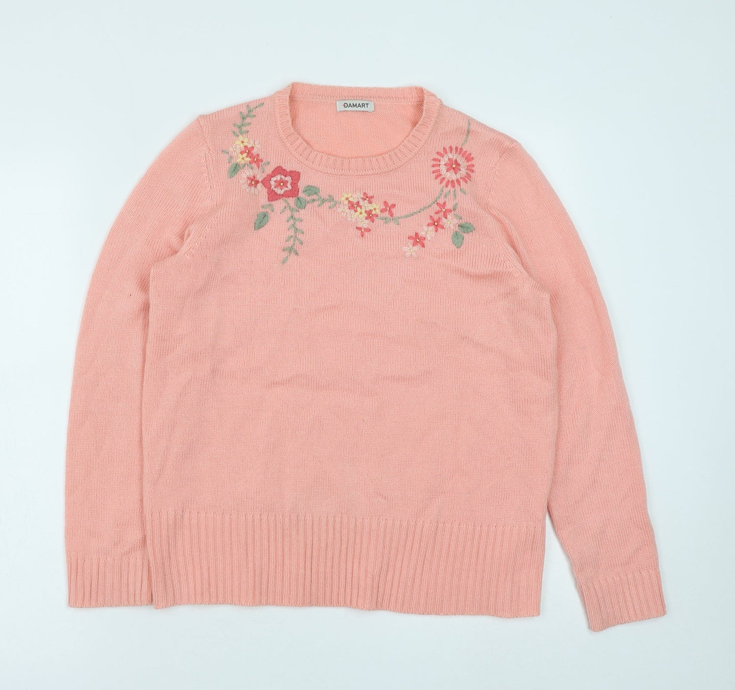 Womens UK Size 10 Damart Pink Pullover Jumper