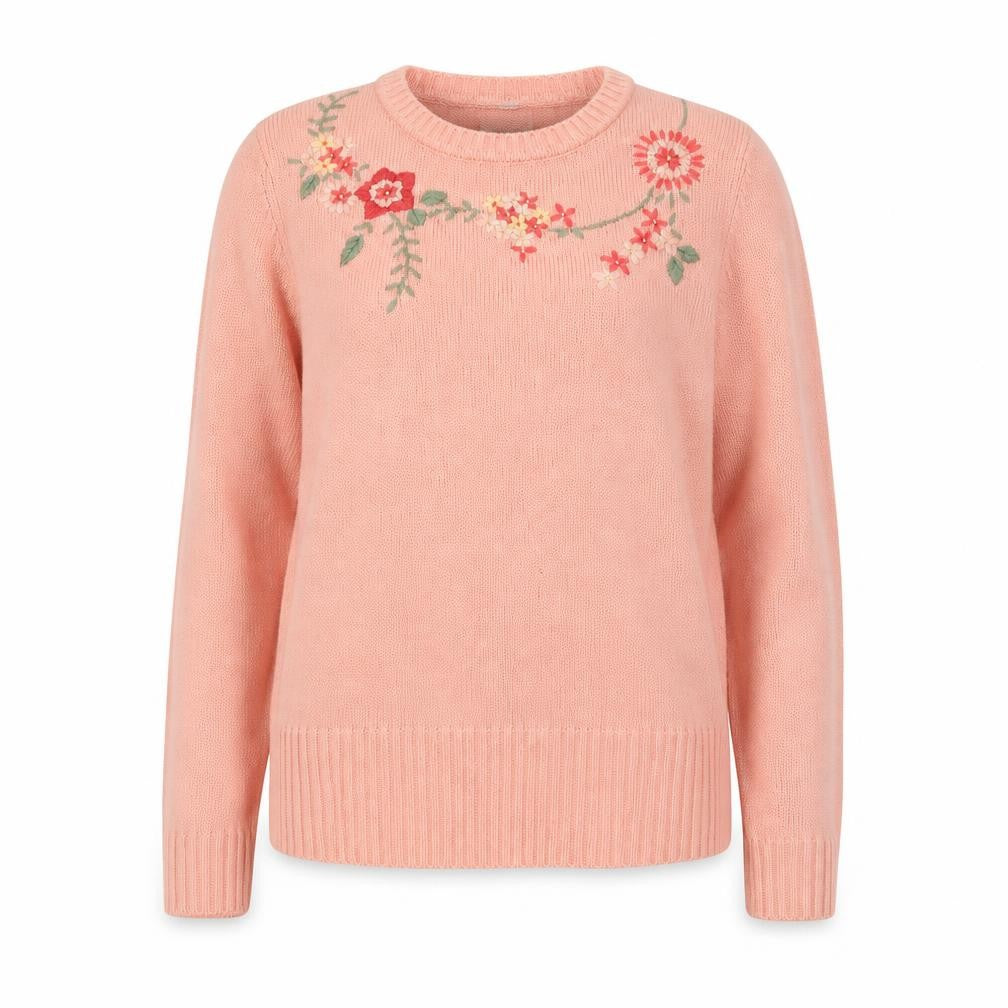 Womens UK Size 10 Damart Pink Pullover Jumper