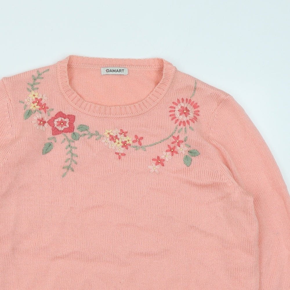 Womens UK Size 10 Damart Pink Pullover Jumper
