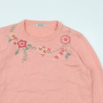 Womens UK Size 10 Damart Pink Pullover Jumper