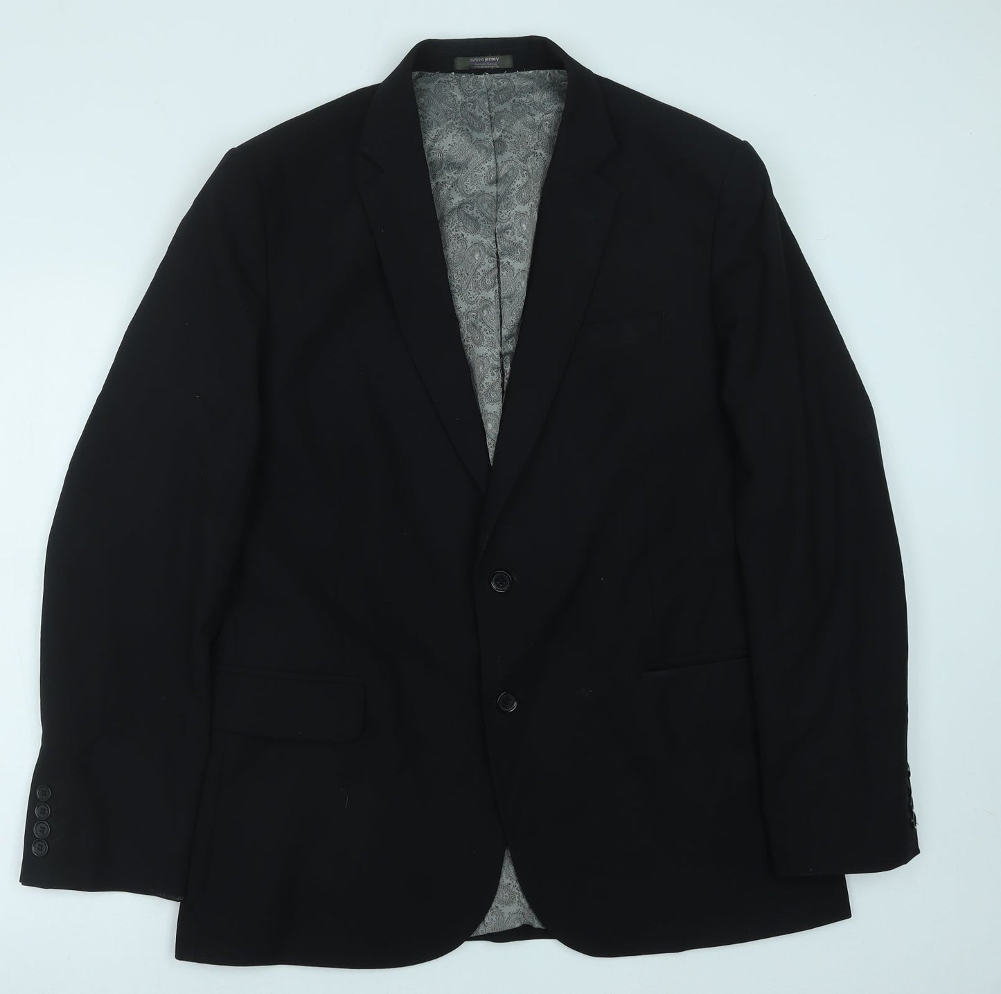 Mens UK Size 42 Simon Jersey Regular Black Suit Jacket