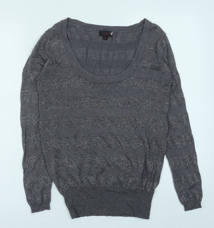 Womens UK Size S Fluid Grey Pullover Jumper
