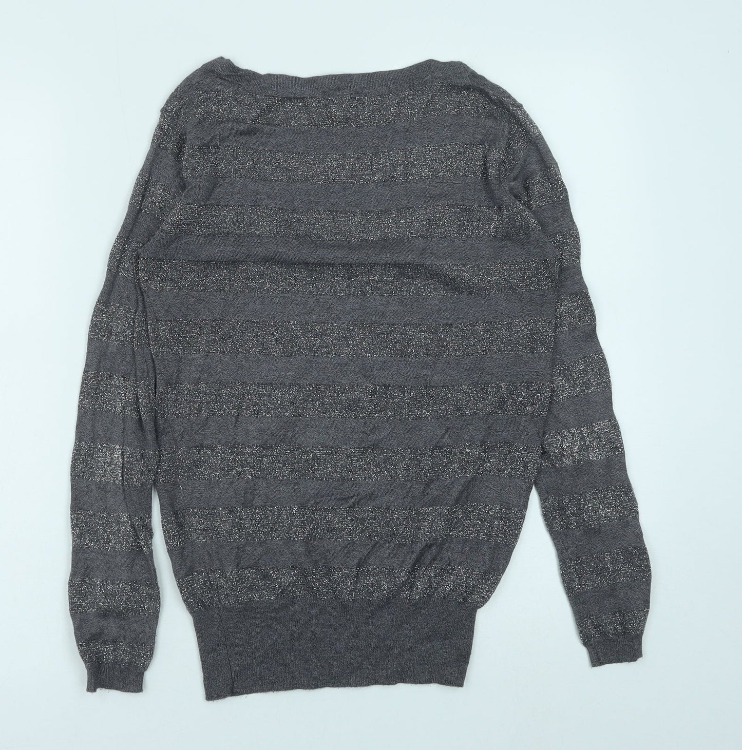 Womens UK Size S Fluid Grey Pullover Jumper
