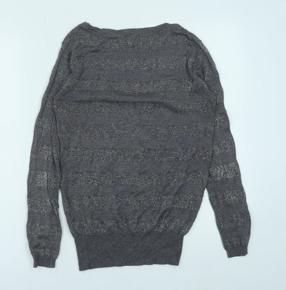 Womens UK Size S Fluid Grey Pullover Jumper
