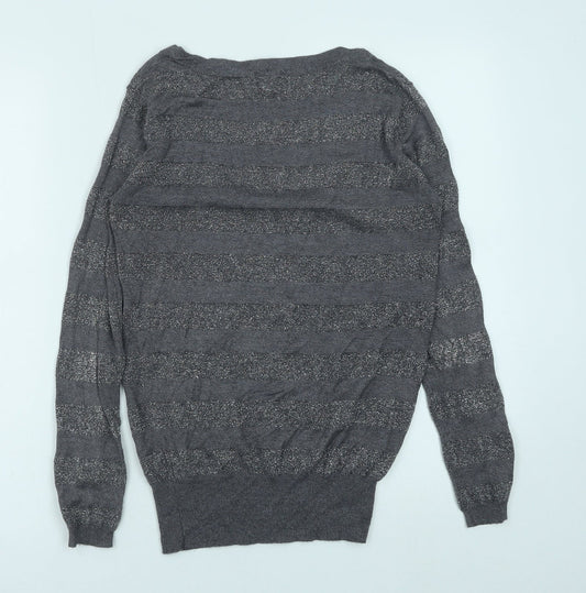 Womens UK Size S Fluid Grey Pullover Jumper