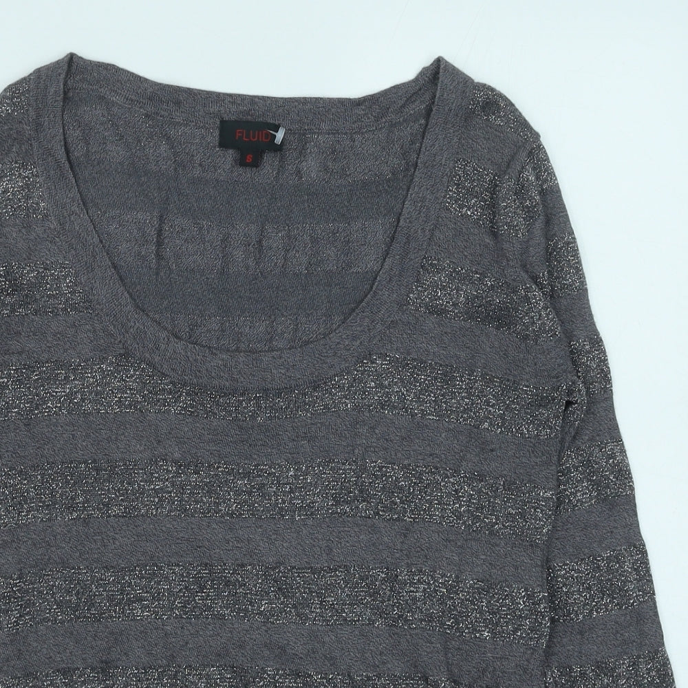 Womens UK Size S Fluid Grey Pullover Jumper