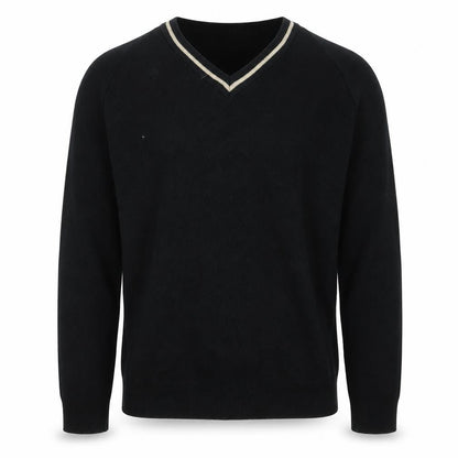 Monkhouse Mens Black V-Neck Cotton Pullover Jumper Size S