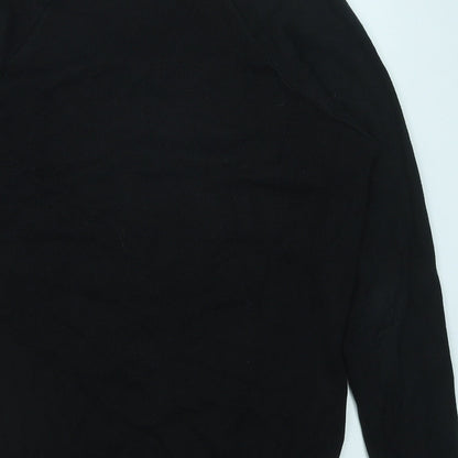 Monkhouse Mens Black V-Neck Cotton Pullover Jumper Size S