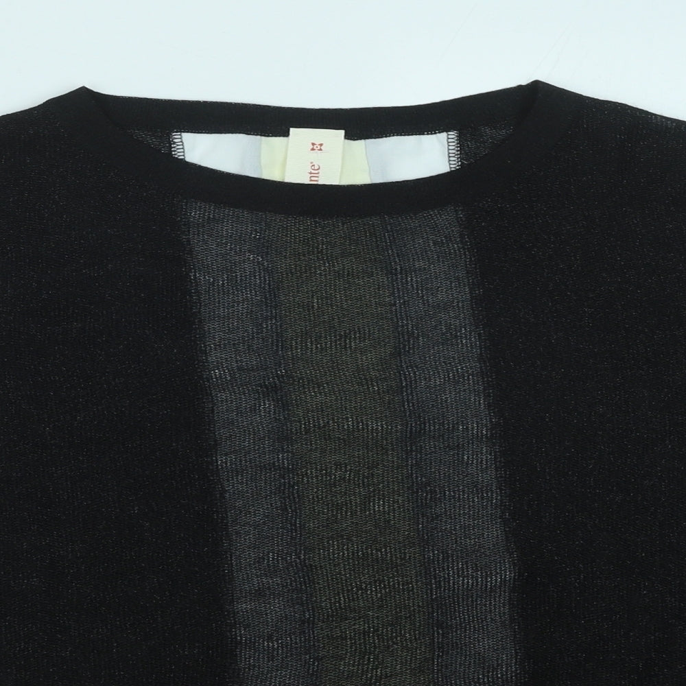 Ferrante Womens Black Round Neck Polyester Pullover Jumper Size M