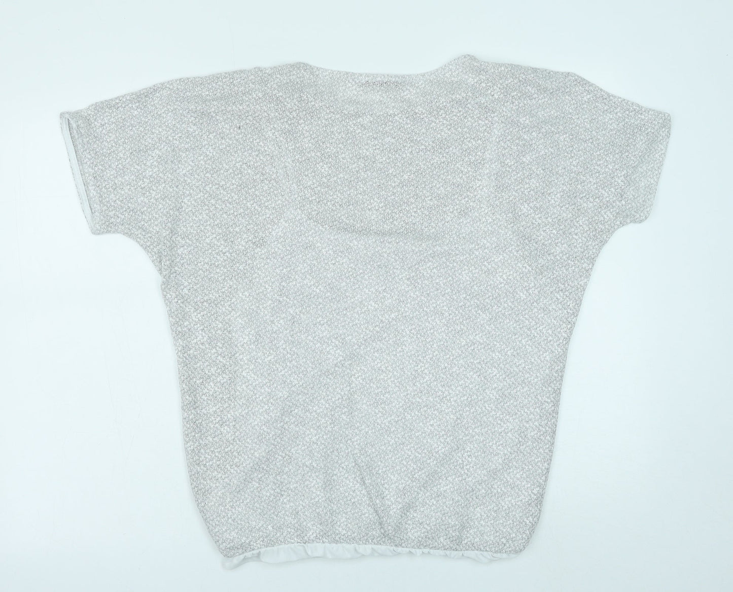 George Womens Grey Viscose Basic Blouse Size 16 Round Neck