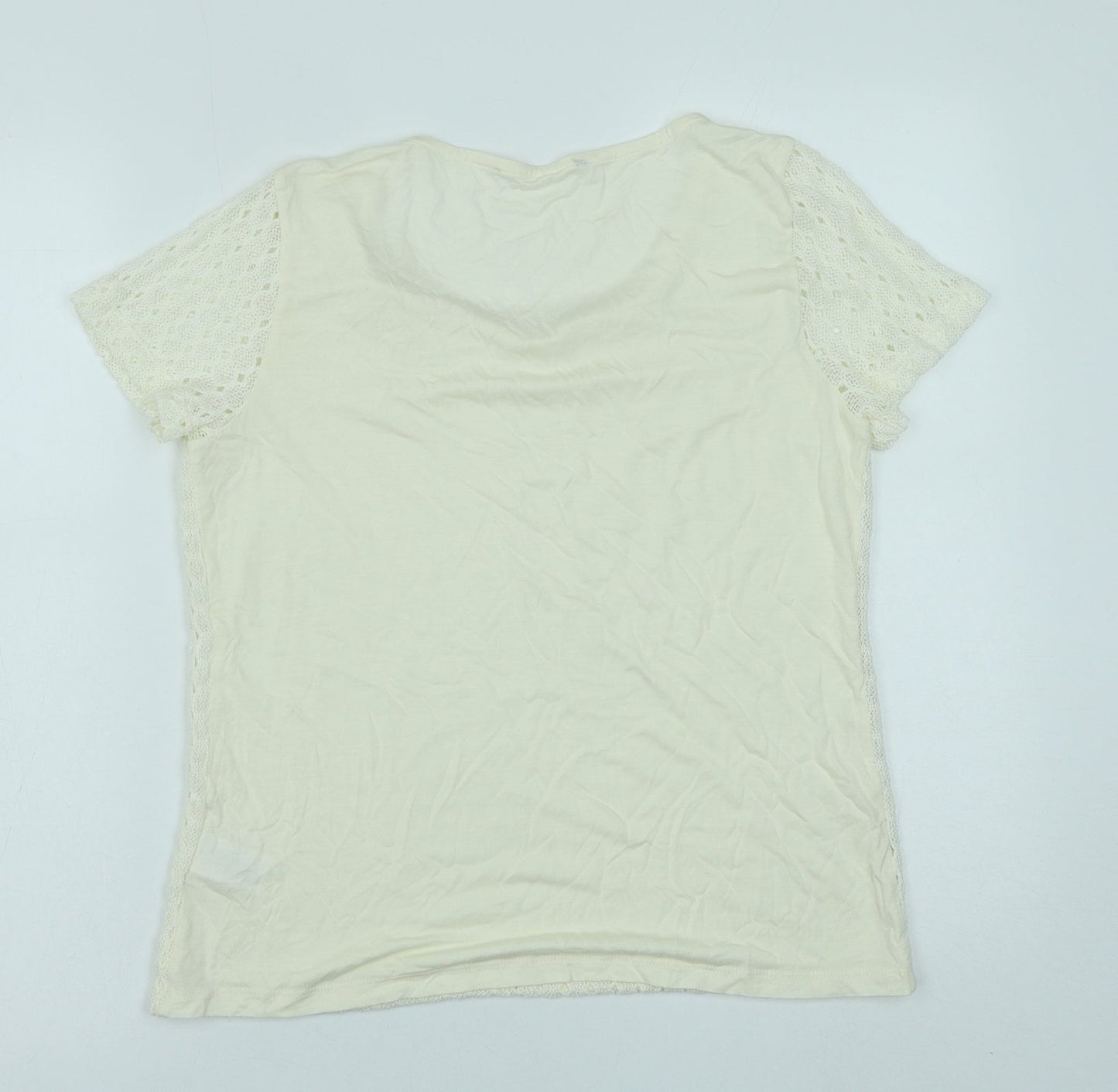 Womens UK Size 12 Debenhams White Basic T-Shirt