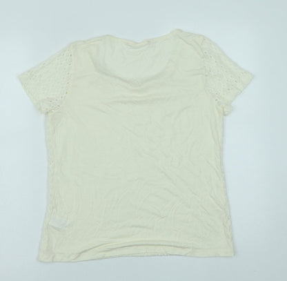 Womens UK Size 12 Debenhams White Basic T-Shirt