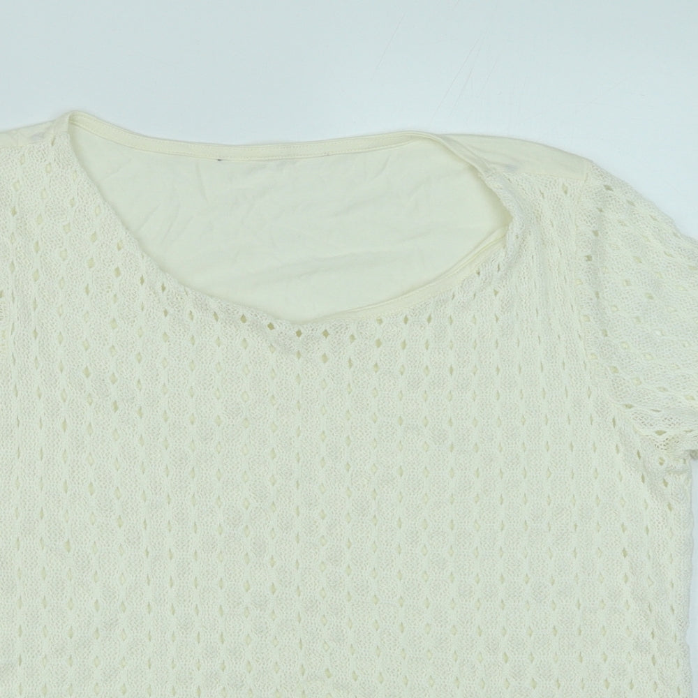 Womens UK Size 12 Debenhams White Basic T-Shirt