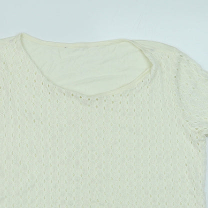 Womens UK Size 12 Debenhams White Basic T-Shirt