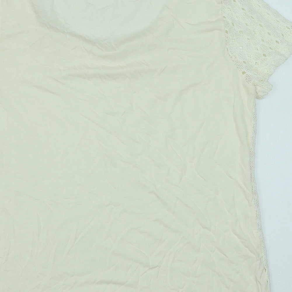 Womens UK Size 12 Debenhams White Basic T-Shirt