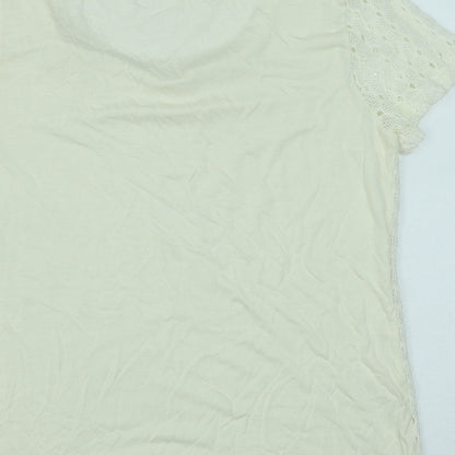 Womens UK Size 12 Debenhams White Basic T-Shirt