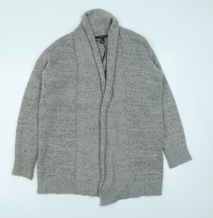 FOREVER 21 Womens Grey V-Neck Acrylic Cardigan Jumper Size M