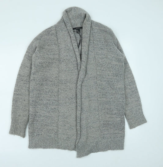 FOREVER 21 Womens Grey V-Neck Acrylic Cardigan Jumper Size M