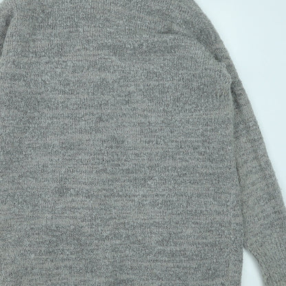 FOREVER 21 Womens Grey V-Neck Acrylic Cardigan Jumper Size M