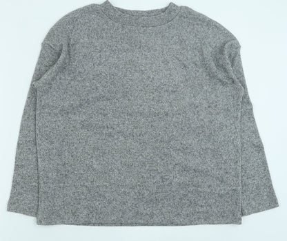 F&F Womens Grey Round Neck Polyester Pullover Jumper Size S
