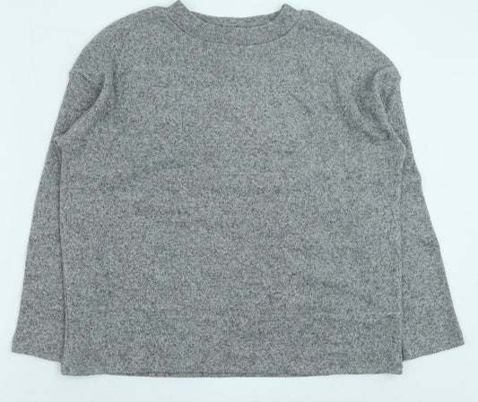F&F Womens Grey Round Neck Polyester Pullover Jumper Size S