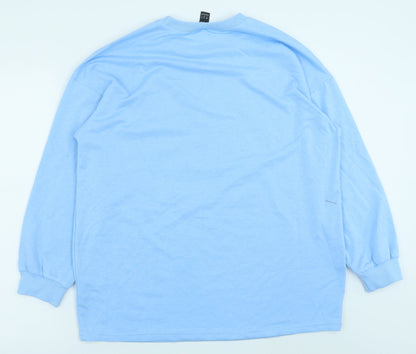 SheIn Womens Blue Elastane Pullover Sweatshirt Size S Pullover - Hello Smile