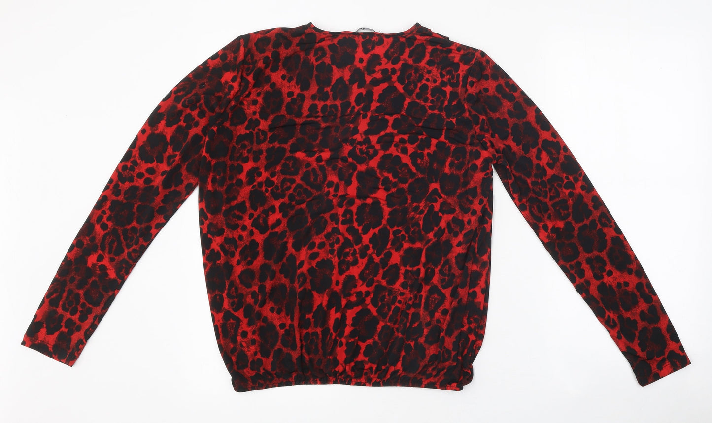 Womens UK Size 10 Very Red Wrap Blouse