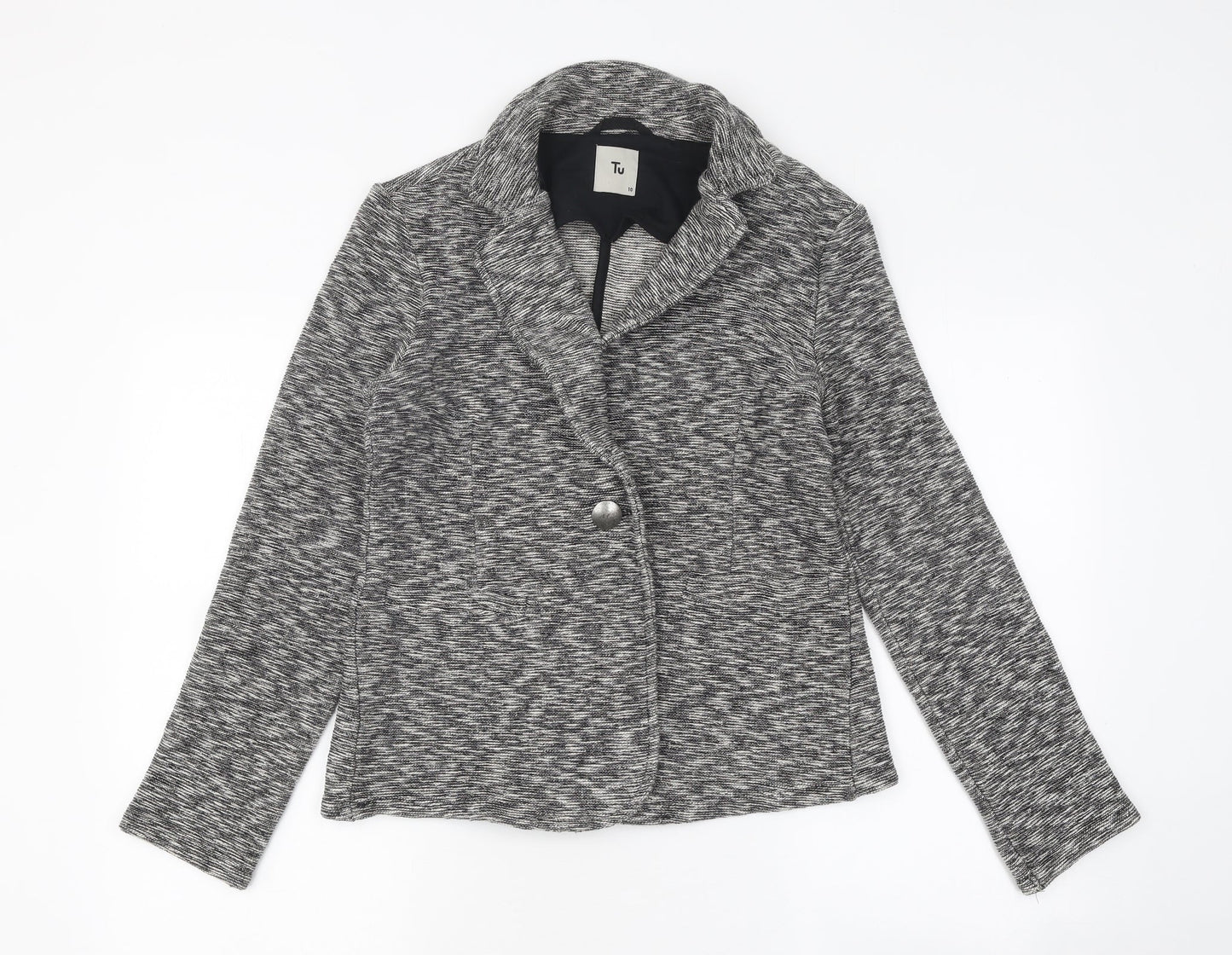 TU Womens Grey Jacket Size 10 Button