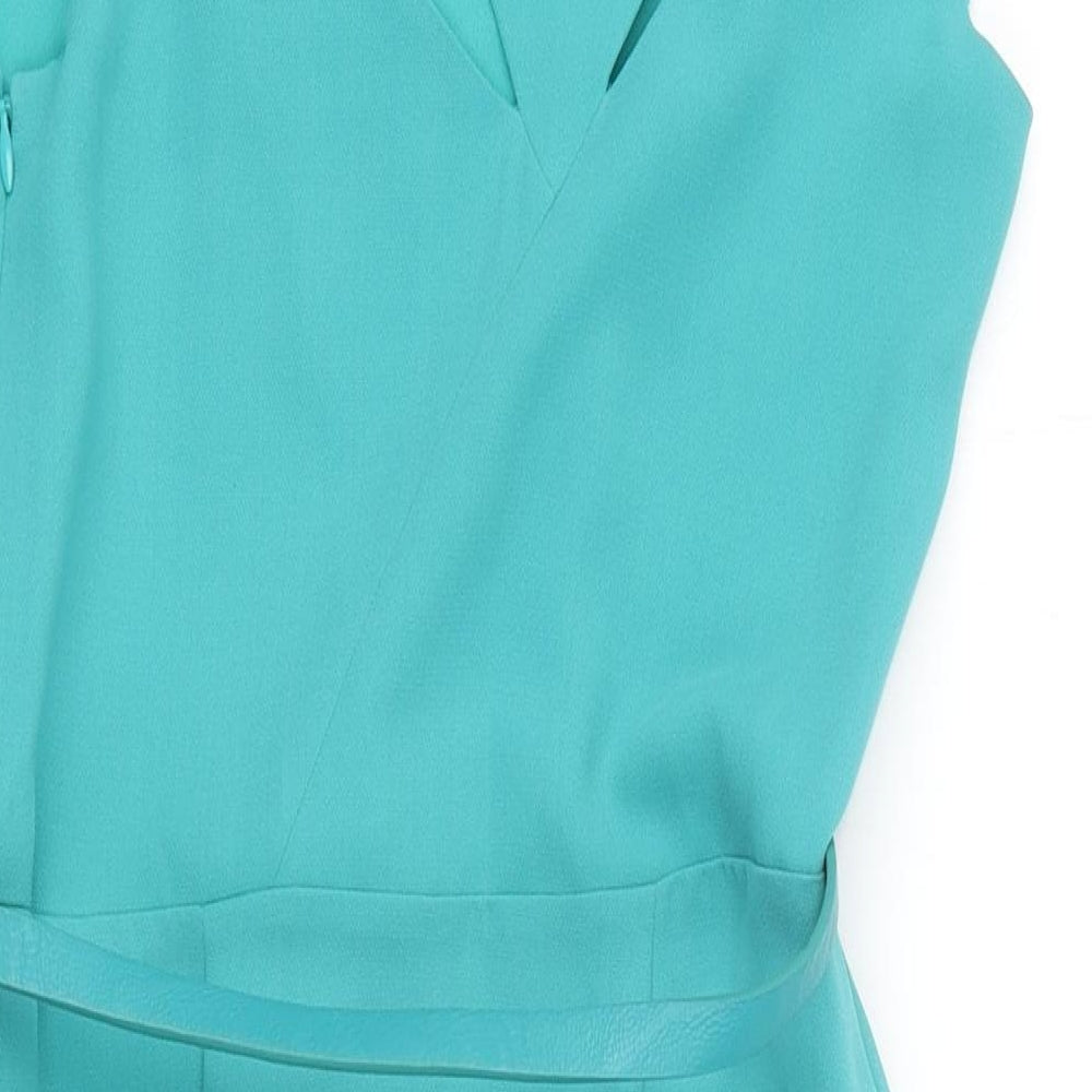 Oasis Womens Blue Viscose Mini Size 8 Off the Shoulder Pullover