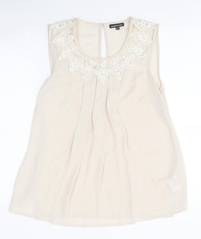 Womens UK Size 8 Warehouse Beige Basic Tank