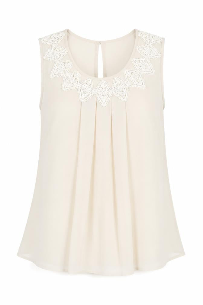 Womens UK Size 8 Warehouse Beige Basic Tank
