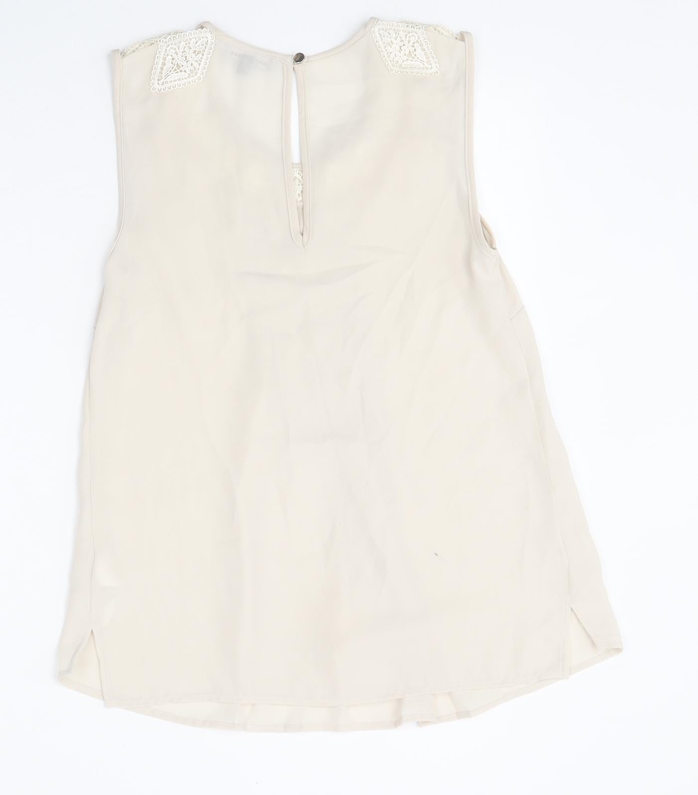 Womens UK Size 8 Warehouse Beige Basic Tank