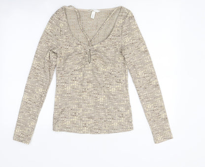 Womens UK Size S H&M Beige Basic T-Shirt