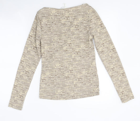 Womens UK Size S H&M Beige Basic T-Shirt