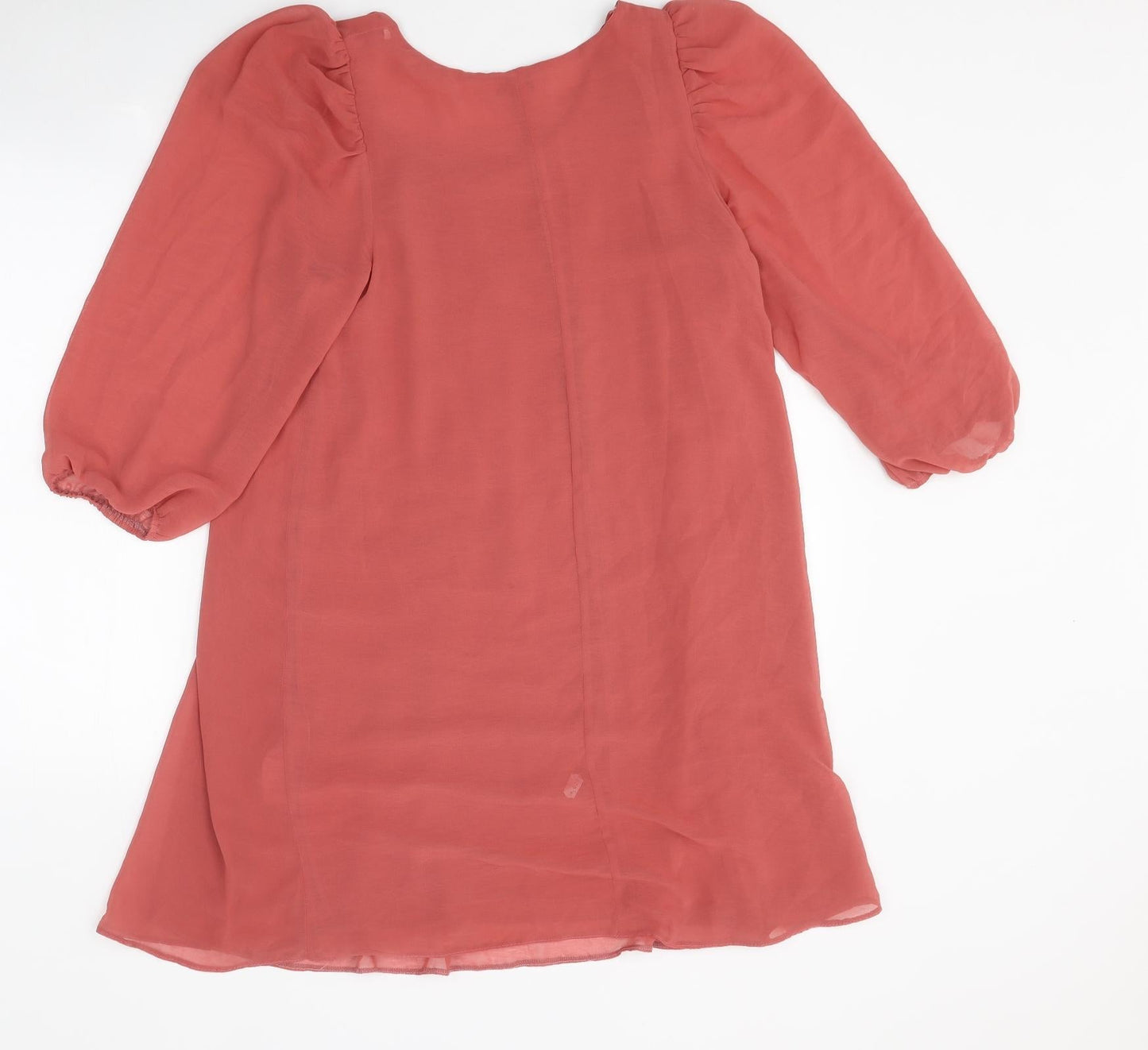 New Look Womens Red Viscose Trapeze & Swing Size 10 Boat Neck Pullover