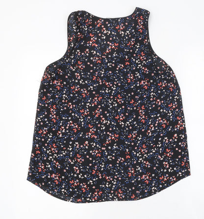 Collections Womens Multicoloured Floral Polyester Basic Tank Size M Scoop Neck