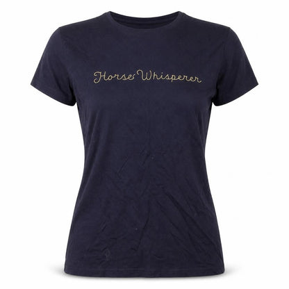 Mia Suki Womens Blue Polyester Basic T-Shirt Size M Round Neck
