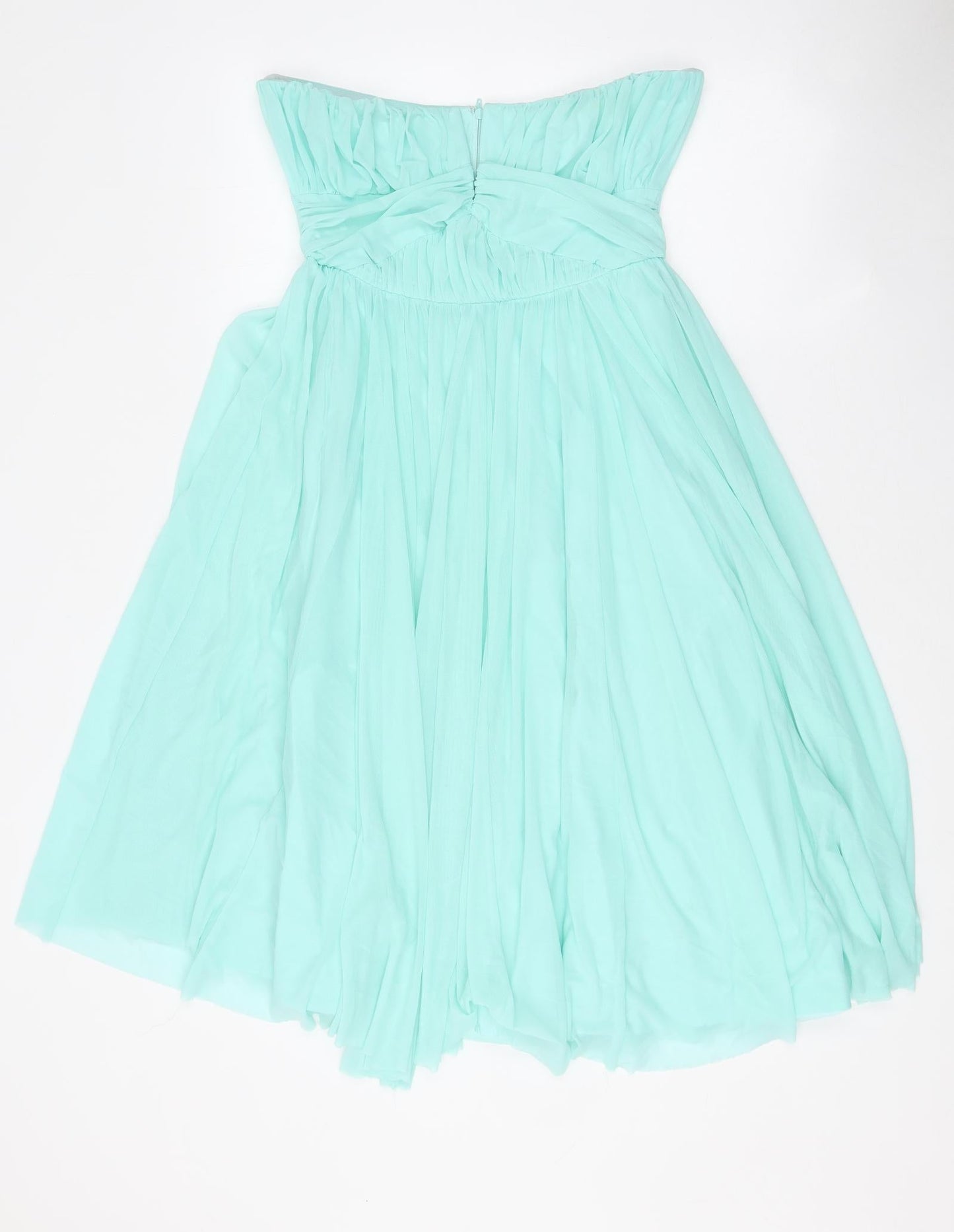 ASOS Womens Blue Polyester Mini Size 10 Off the Shoulder Zip