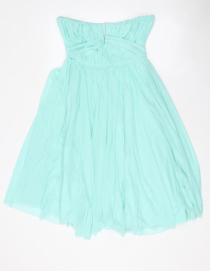 ASOS Womens Blue Polyester Mini Size 10 Off the Shoulder Zip