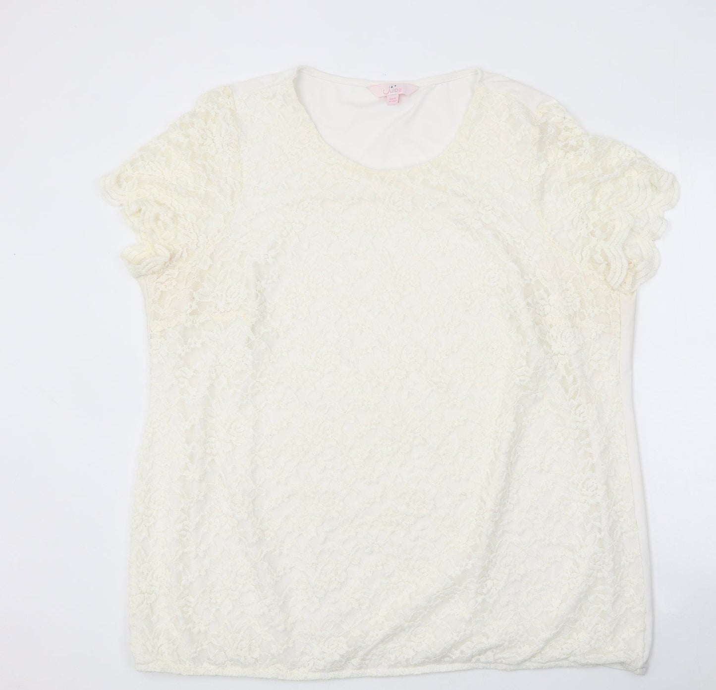 Womens UK Size 22 Julipa Ivory Basic T-Shirt