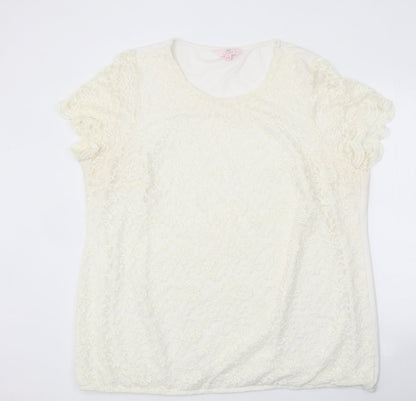 Womens UK Size 22 Julipa Ivory Basic T-Shirt