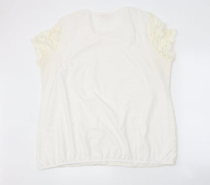Womens UK Size 22 Julipa Ivory Basic T-Shirt