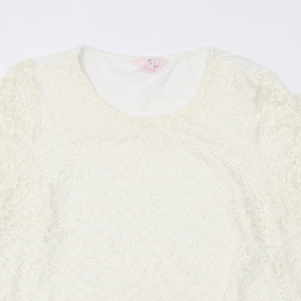Womens UK Size 22 Julipa Ivory Basic T-Shirt