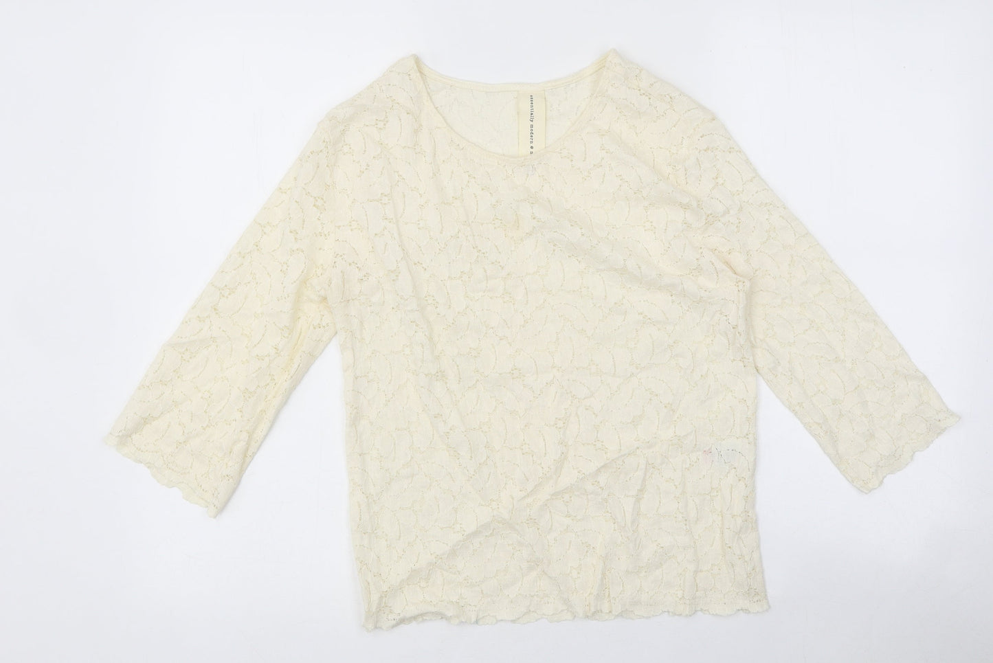 Womens UK Size 10 Preworn Ivory Basic Blouse