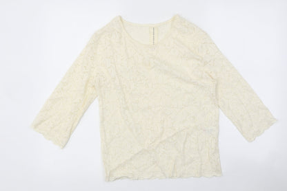 Womens UK Size 10 Preworn Ivory Basic Blouse