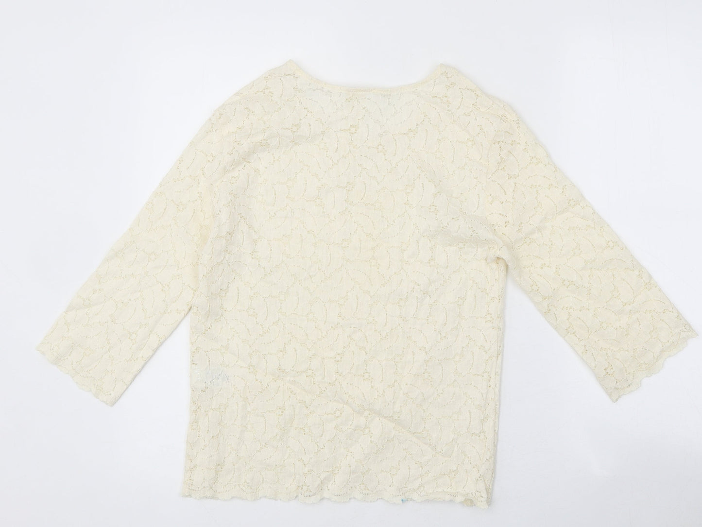 Womens UK Size 10 Preworn Ivory Basic Blouse
