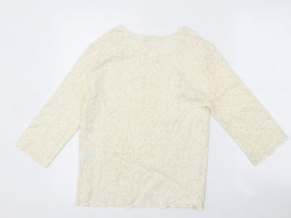 Womens UK Size 10 Preworn Ivory Basic Blouse