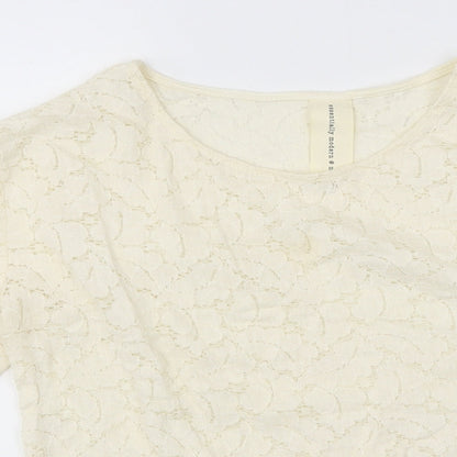 Womens UK Size 10 Preworn Ivory Basic Blouse