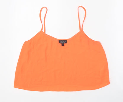 Womens UK Size 10 Topshop Orange Basic Tank