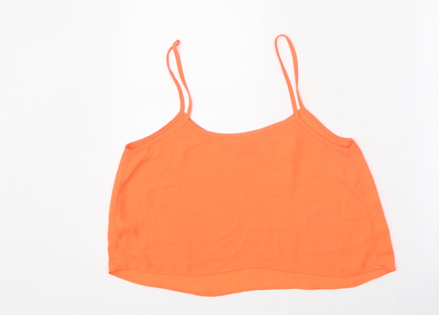 Womens UK Size 10 Topshop Orange Basic Tank